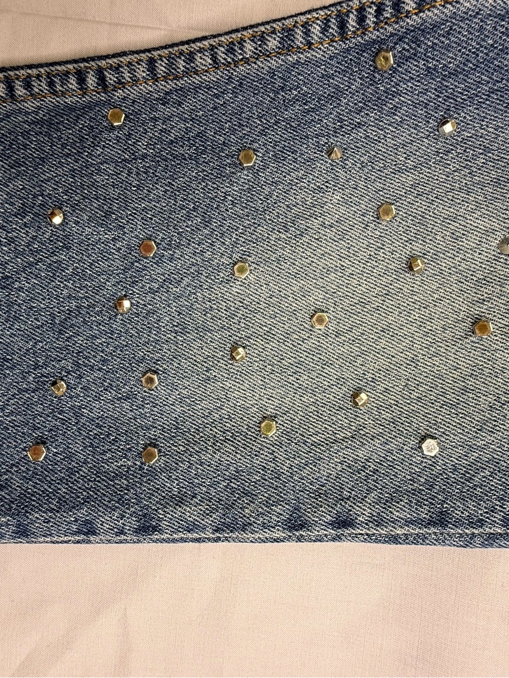 Zara Blue Straight-Leg Jeans with Stud Accents - Picture 5 of 6
